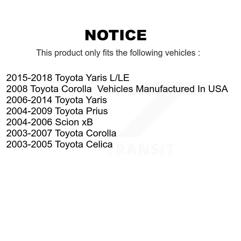 Rear Drum Brake Wheel Cylinder Kit For Toyota Corolla Prius Yaris Scion xB Celica K14-100087