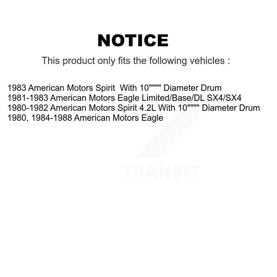 Rear Drum Brake Wheel Cylinder Kit For American Motors Eagle Spirit K14-100108