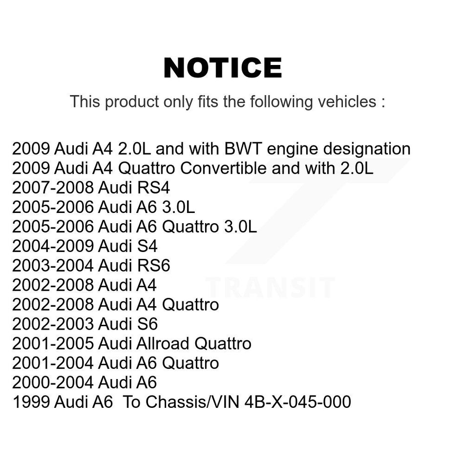 Cabin Air Filter (2 Pack) For Audi A4 Quattro A6 S4 Allroad RS4 RS6 S6 K54-100031