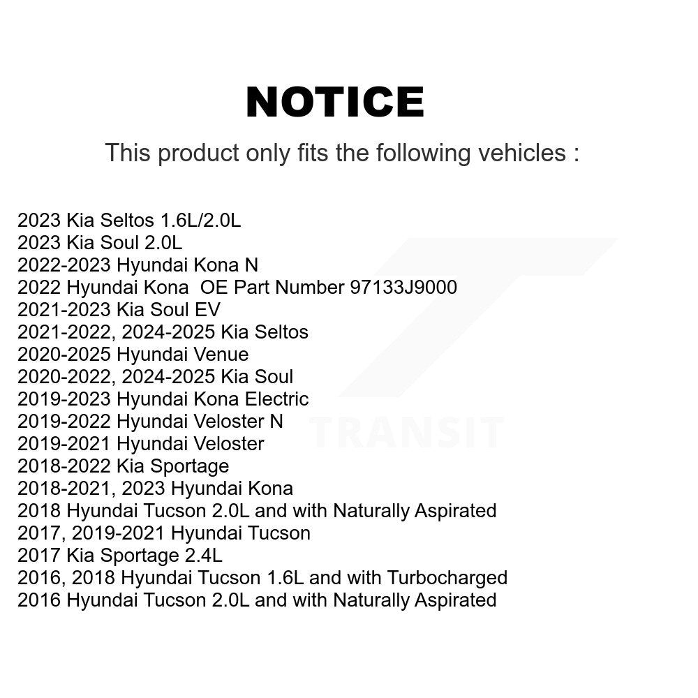 Cabin Air Filter (2 Pack) For Hyundai Kia Tucson Kona Seltos Sportage Venue Soul Electric K54-100052