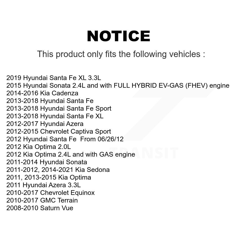 Cabin Air Filter (2 Pack) For Hyundai Santa Fe Sport Chevrolet Equinox GMC Terrain Sonata K54-100059