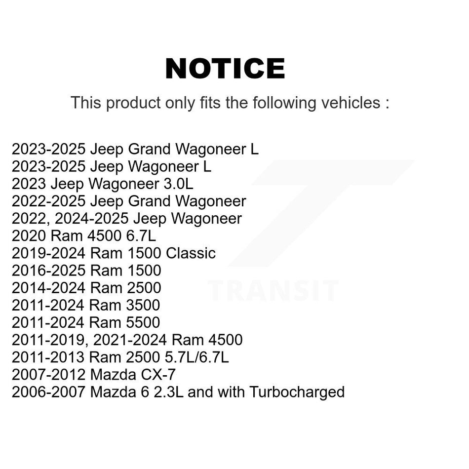 Cabin Air Filter (2 Pack) For Ram 1500 Classic 2500 3500 Mazda CX-7 Jeep 6 Wagoneer Grand K54-100085