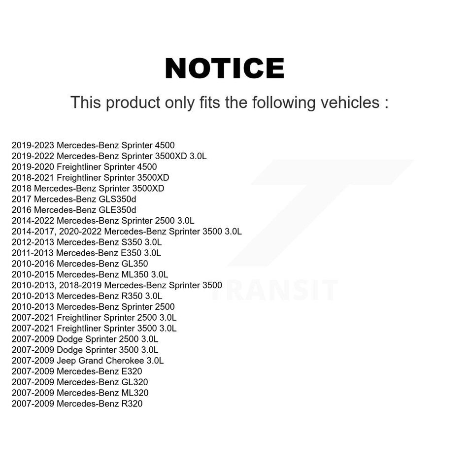 Engine Cartridge Oil Filter (2 Pack) For Mercedes-Benz Sprinter 2500 ML350 3500 Jeep E350 K56-100006