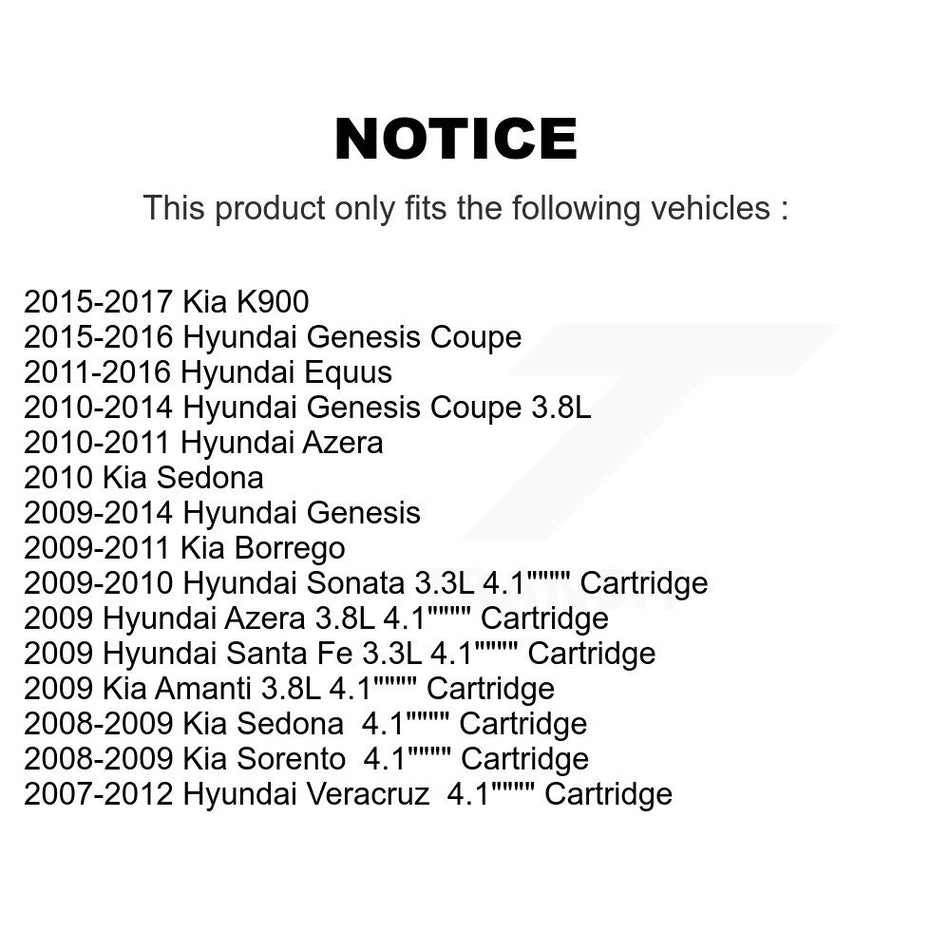 Engine Cartridge Oil Filter (2 Pack) For Hyundai Santa Fe Genesis Coupe Sonata Kia Sedona K56-100033