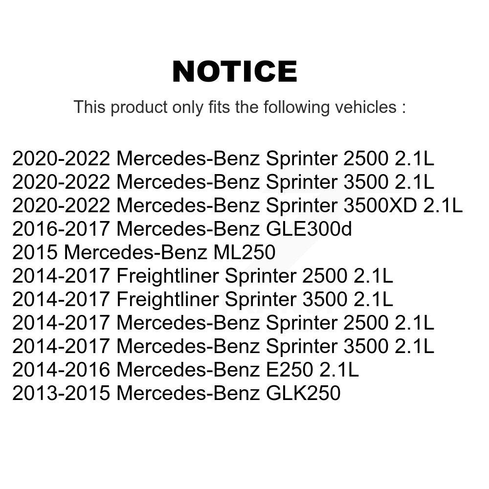Engine Cartridge Oil Filter (2 Pack) For Mercedes-Benz Sprinter 2500 GLK250 3500 E250 K56-100440