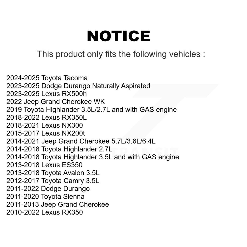 Engine Air Filter (2 Pack) For Toyota Lexus Jeep Grand Cherokee Sienna RX350 Camry Dodge K57-100111