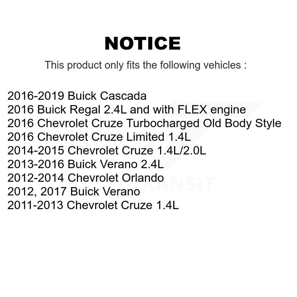 Engine Air Filter (2 Pack) For Chevrolet Cruze Buick Verano Limited Orlando Regal Cascada K57-100166