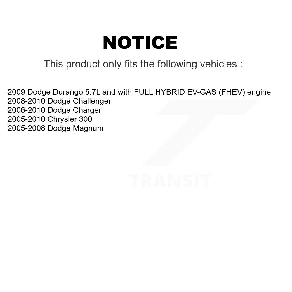 Engine Air Filter (2 Pack) For Dodge Chrysler 300 Charger Challenger Magnum Durango K57-100199