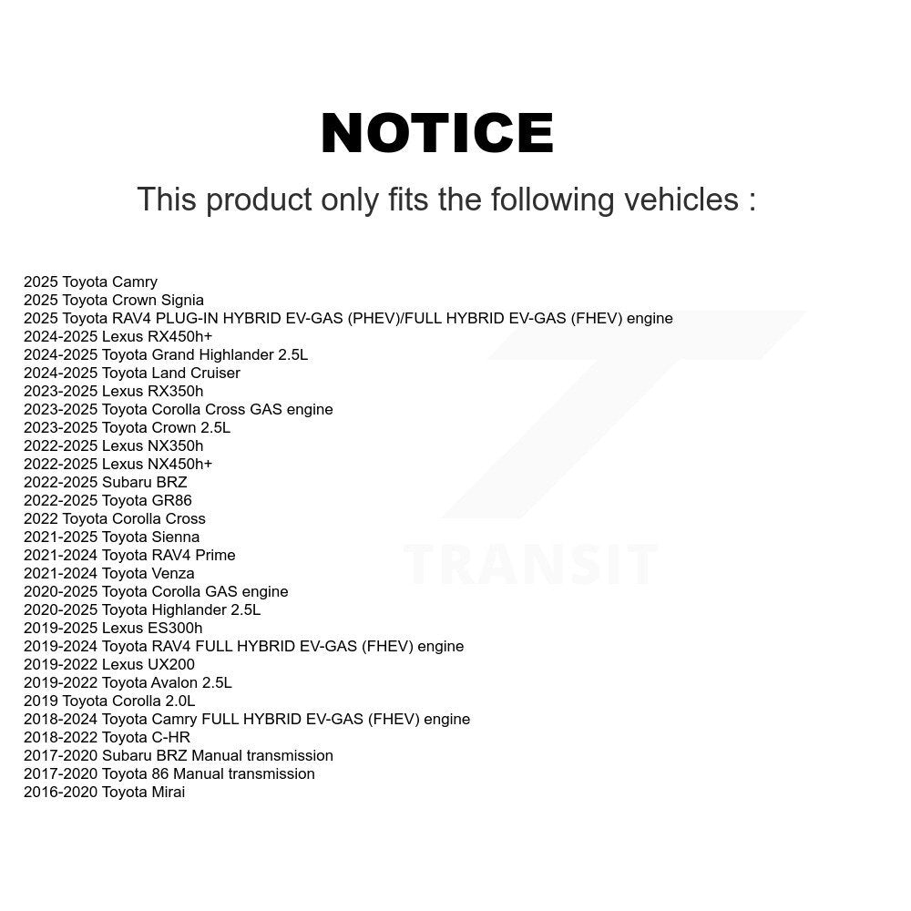 Engine Air Filter (2 Pack) For Toyota RAV4 Corolla Camry Highlander Cross C-HR Lexus BRZ K57-100200