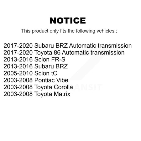 Engine Air Filter (2 Pack) For Toyota Corolla Matrix Pontiac Vibe Scion FR-S Subaru BRZ K57-100212