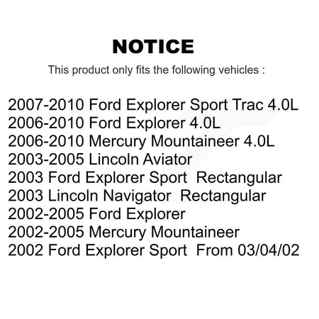 Engine Air Filter (2 Pack) For Ford Explorer Sport Trac Lincoln Aviator Navigator Mercury K57-100243