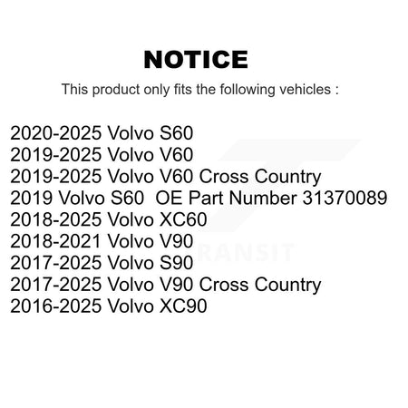 Engine Air Filter (2 Pack) For Volvo XC60 XC90 S60 V60 Cross Country V90 S90 K57-103877