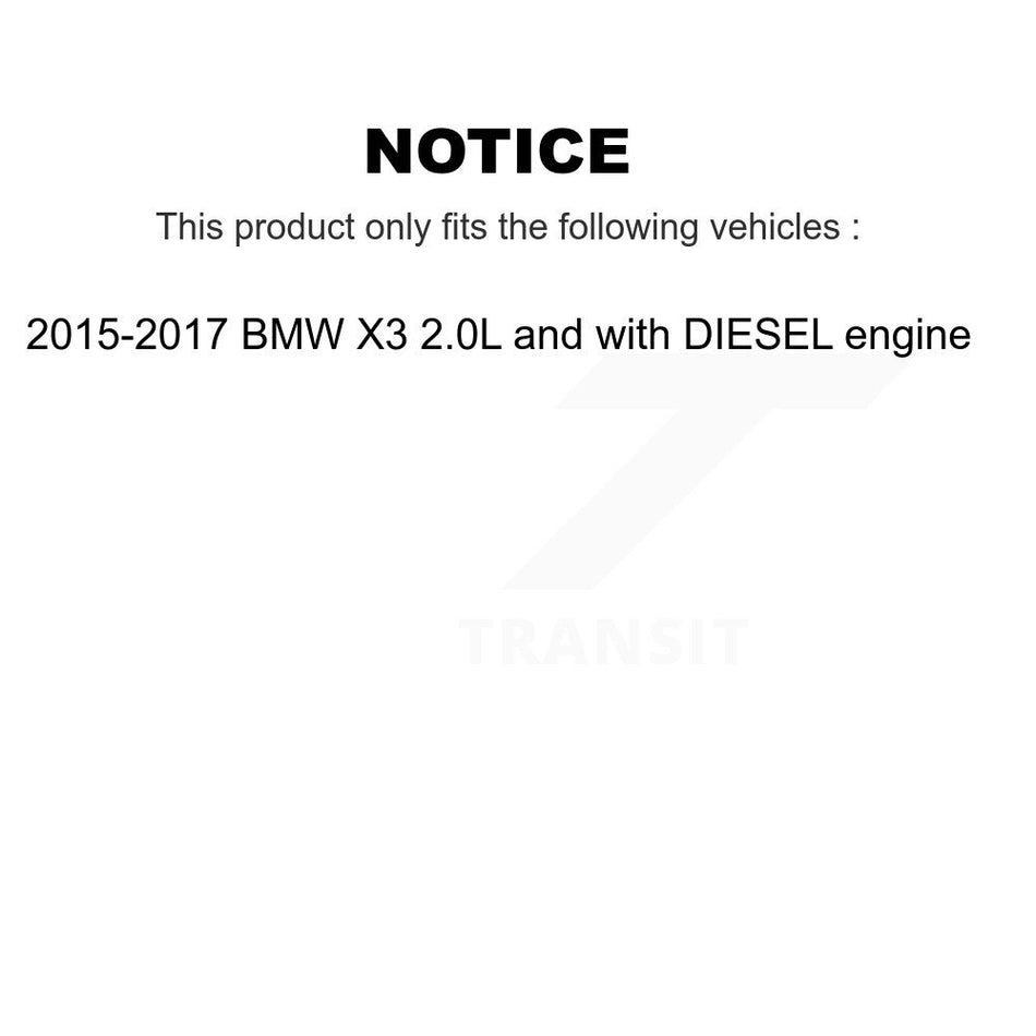 Engine Air Filter (2 Pack) For 2015-2017 BMW X3 2.0L with DIESEL engine K57-103886