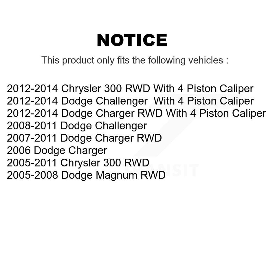 Front Wheel Bearing And Hub Assembly Pair For Dodge Chrysler 300 Charger Challenger Magnum K70-100296