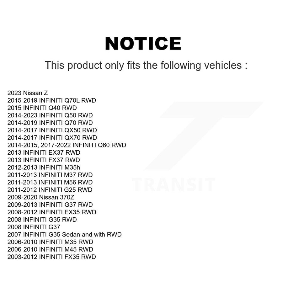 Front Wheel Bearing And Hub Assembly Pair For INFINITI G37 Q50 FX35 G35 M35 Nissan 370Z QX50 Q60 EX35 M37 QX70 G25 Q70 Q70L M45 Q40 FX37 M56 EX37 M35h Z K70-100357