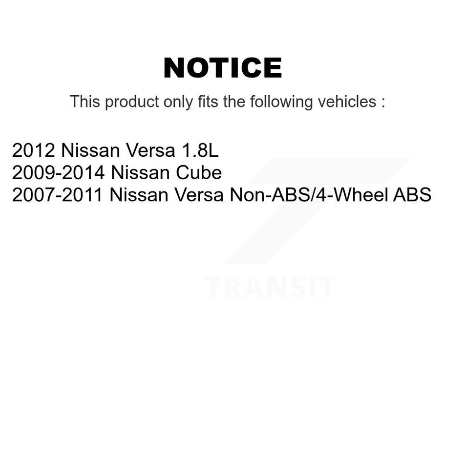 Front Wheel Bearing And Hub Assembly Pair For Nissan Versa K70-100370