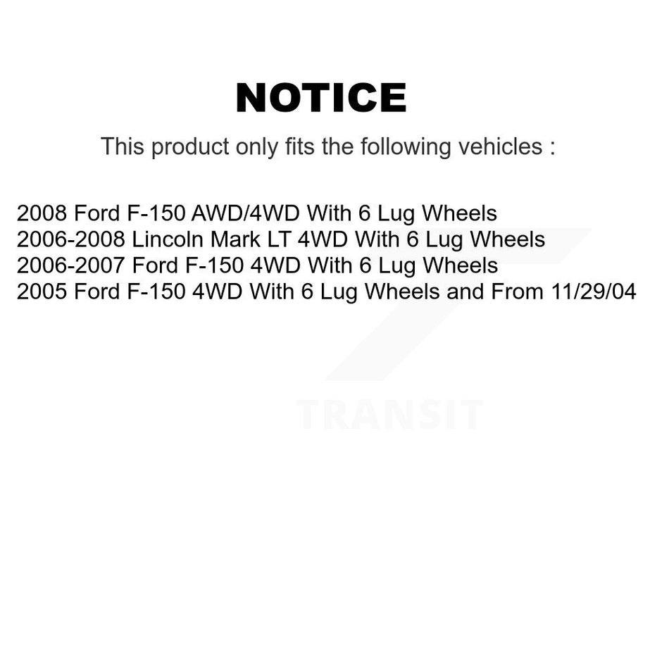 Front Wheel Bearing And Hub Assembly Pair For Ford F-150 Lincoln Mark LT K70-100415