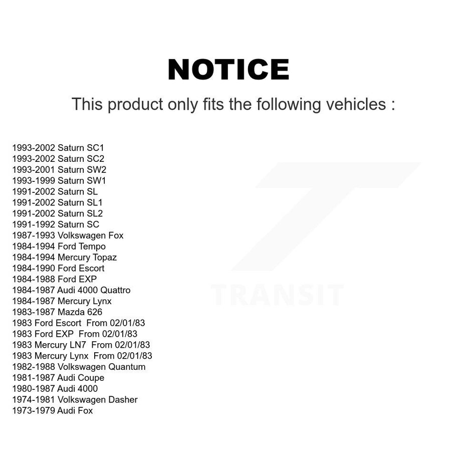 Front Wheel Bearing Pair For Saturn SL2 SL1 Ford SC2 Tempo SL Escort SC1 SW2 Mercury Topaz SW1 Mazda 626 Lynx EXP SC LN7 K70-100494