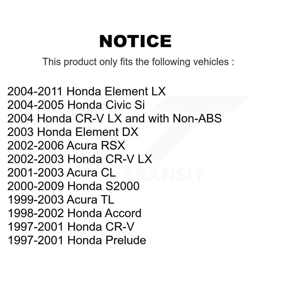 Front Wheel Bearing Pair For Honda Accord CR-V Civic Acura TL Element RSX S2000 CL Prelude K70-100499