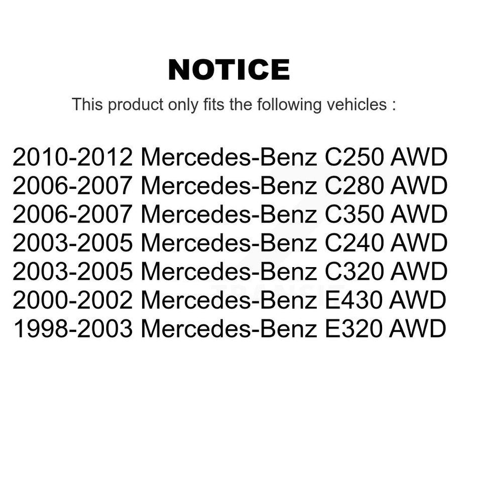 Front Wheel Bearing Pair For Mercedes-Benz E320 C300 C240 C280 C320 E430 C350 C250 K70-100552
