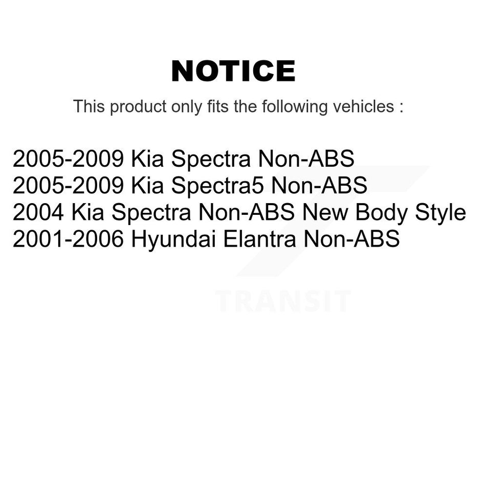 Rear Wheel Bearing And Hub Assembly Pair For Hyundai Elantra Kia Spectra Spectra5 Non-ABS K70-100596