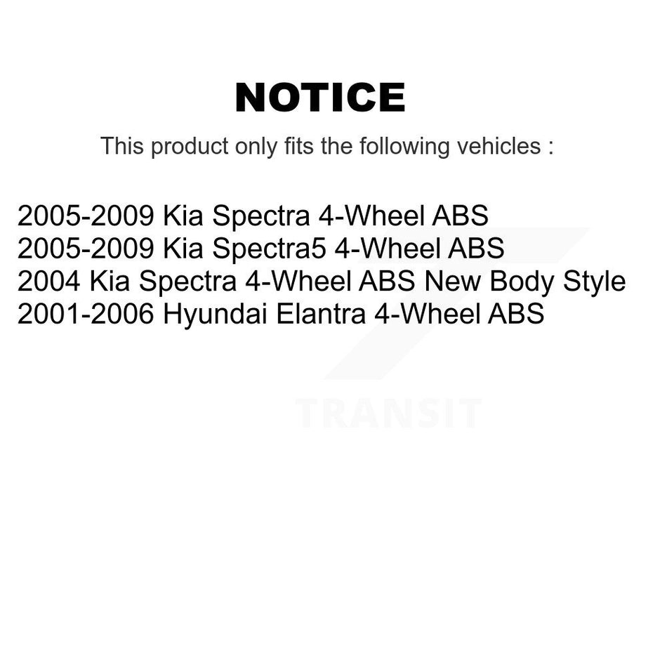 Rear Wheel Bearing And Hub Assembly Pair For Hyundai Elantra Kia Spectra Spectra5 4-Wheel ABS K70-100597