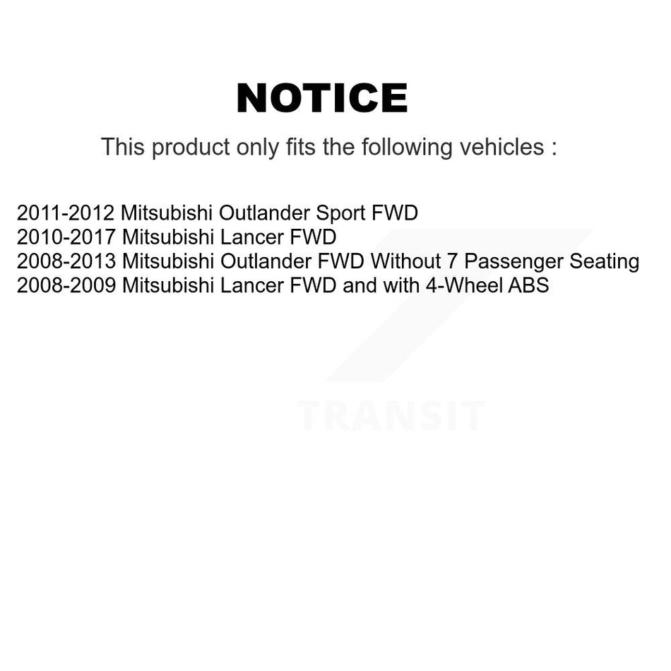 Rear Wheel Bearing And Hub Assembly Pair For Mitsubishi Lancer Outlander Sport K70-100709