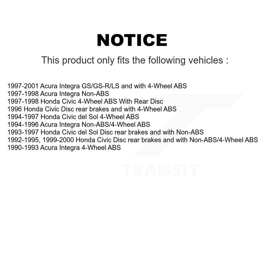 Rear Wheel Bearing And Hub Assembly Pair For Honda Civic Acura Integra del Sol K70-100766