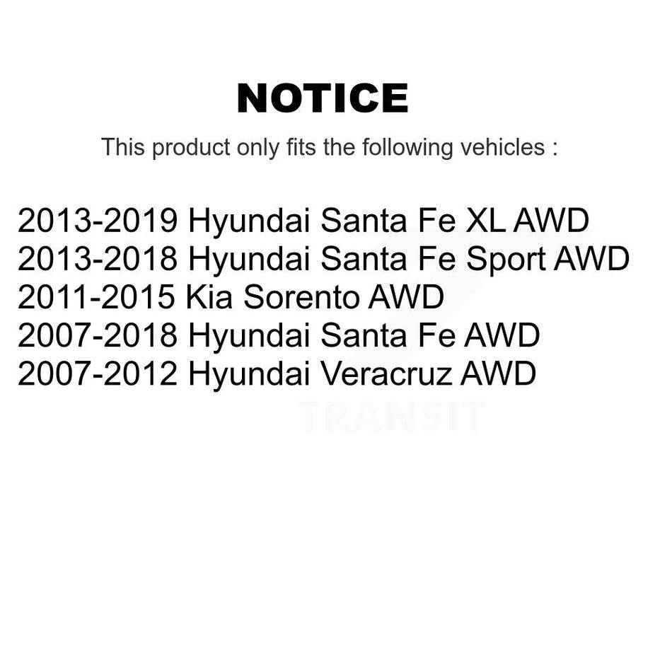 Rear Wheel Bearing And Hub Assembly Pair For Hyundai Santa Fe Kia Sorento Sport Veracruz XL Rondo K70-100774