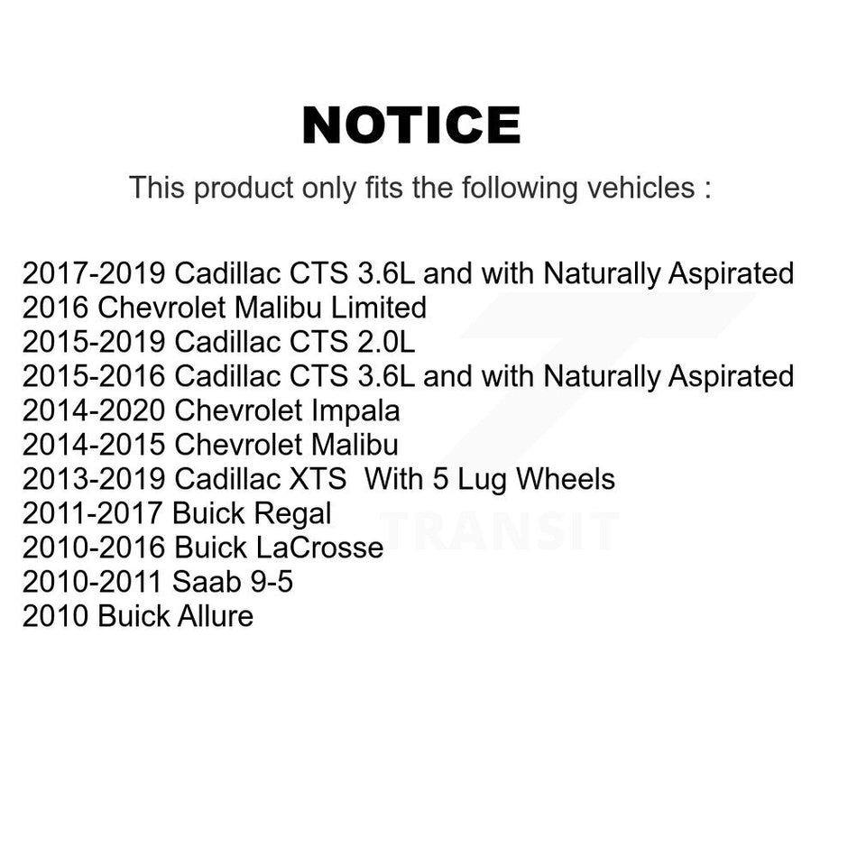 Rear Wheel Bearing And Hub Assembly Pair For Chevrolet Malibu Buick Impala LaCrosse Regal Cadillac XTS CTS Saab 9-5 Allure K70-100779