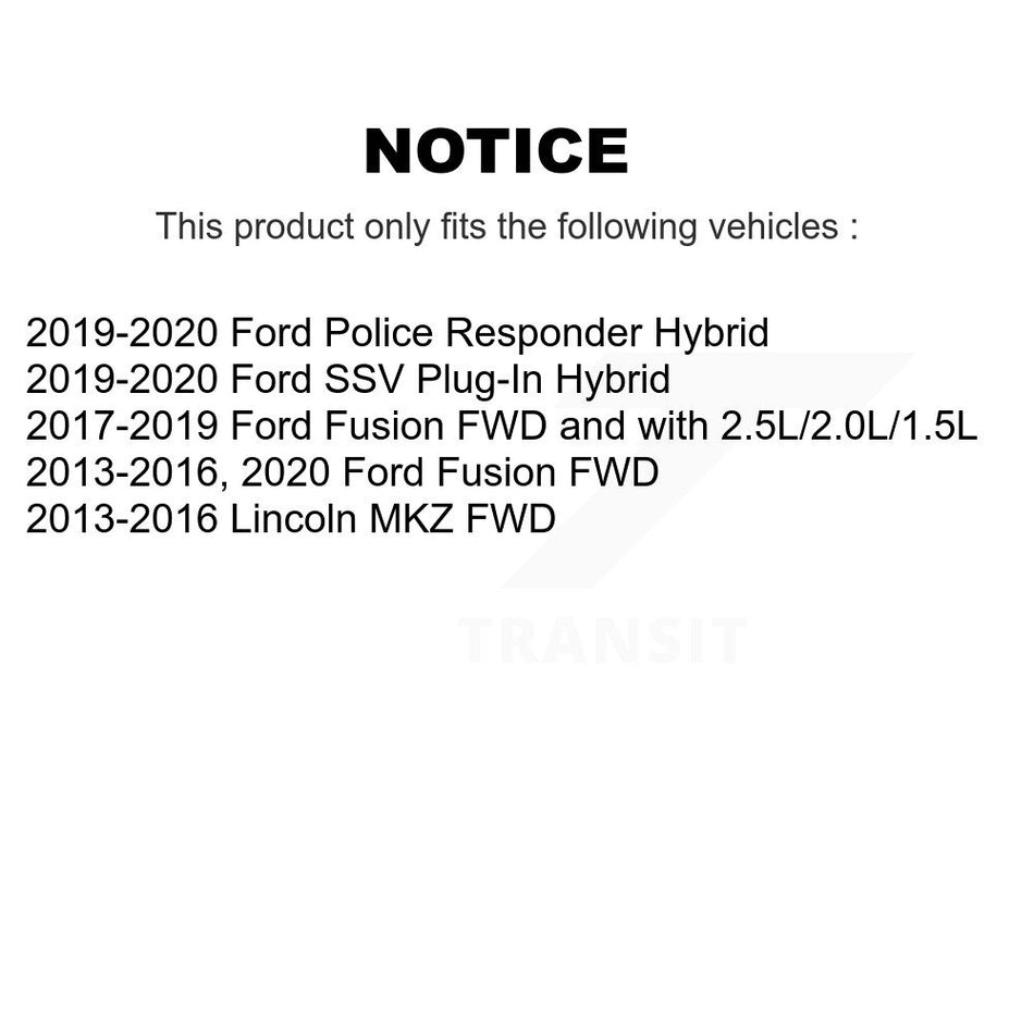 Front Rear Wheel Bearing & Hub Assembly Kit For Ford Fusion Lincoln MKZ Police Responder Hybrid SSV Plug-In K70-101159