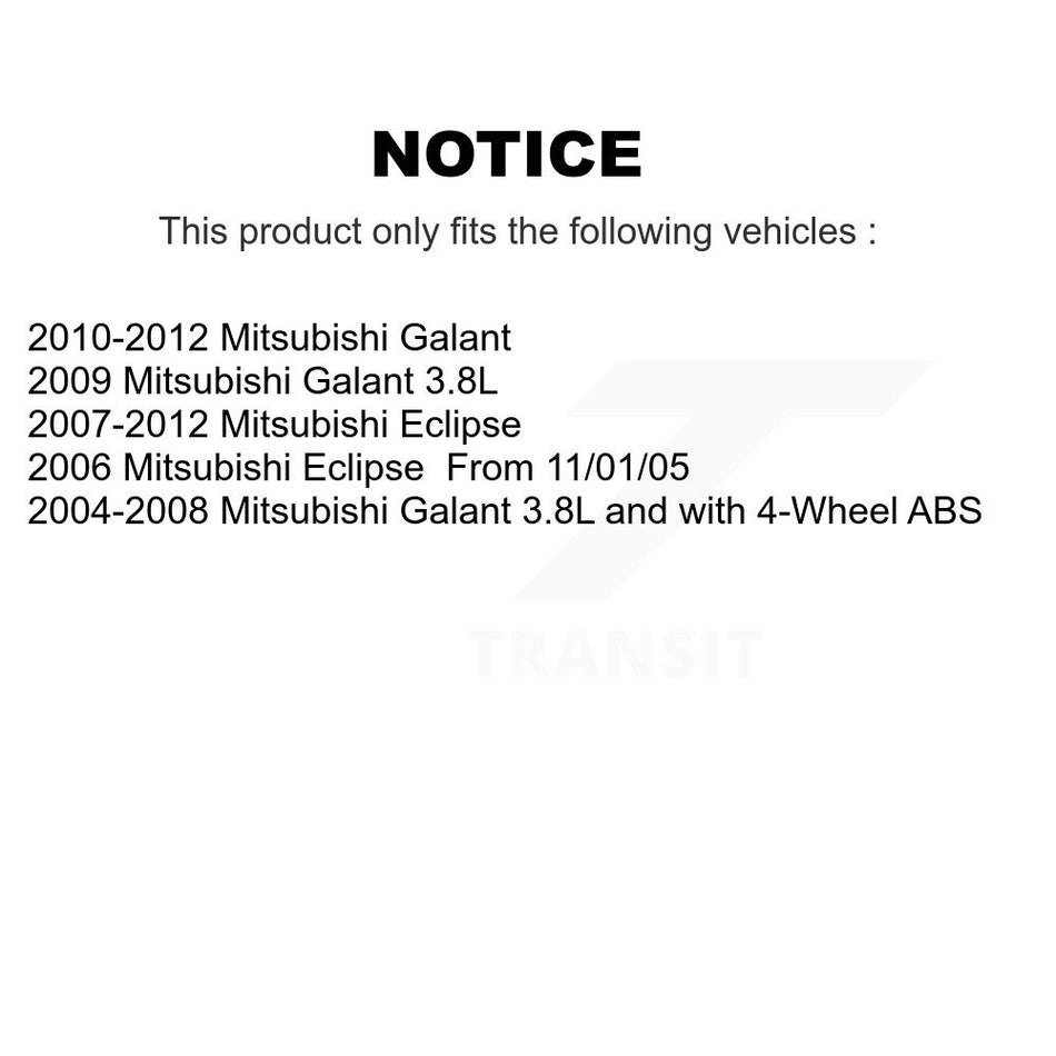 Front Rear Wheel Bearing & Hub Assembly Kit For Mitsubishi Galant Eclipse K70-101213