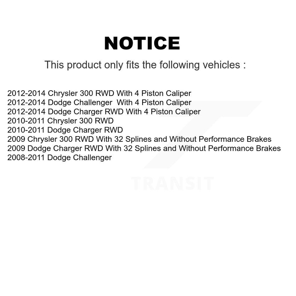 Front Rear Wheel Bearing & Hub Assembly Kit For Dodge Charger Chrysler 300 Challenger K70-101223