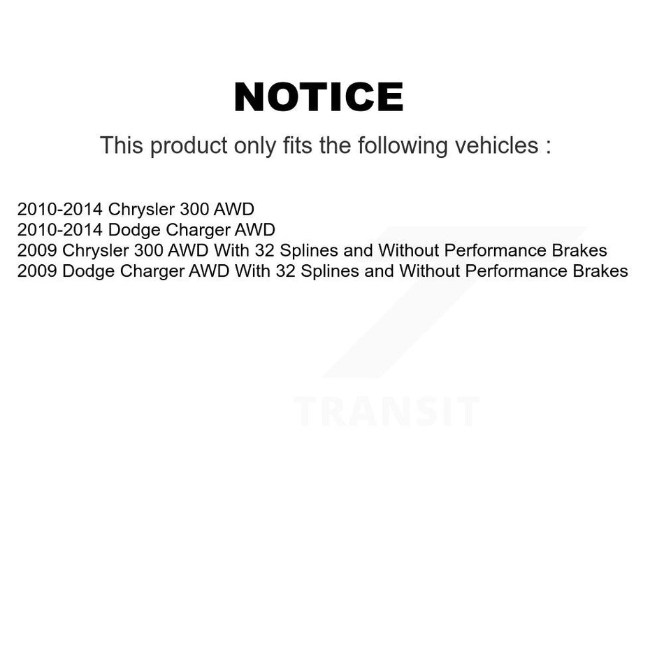 Front Rear Wheel Bearing & Hub Assembly Kit For Dodge Charger Chrysler 300 AWD K70-101225