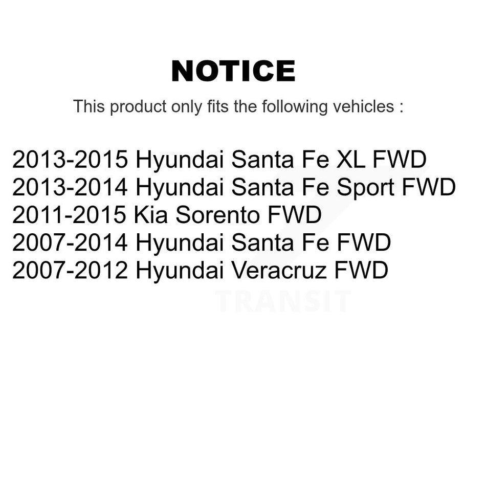 Front Rear Wheel Bearing & Hub Assembly Kit For Hyundai Kia Sorento Santa Fe Sport Veracruz FWD K70-101255