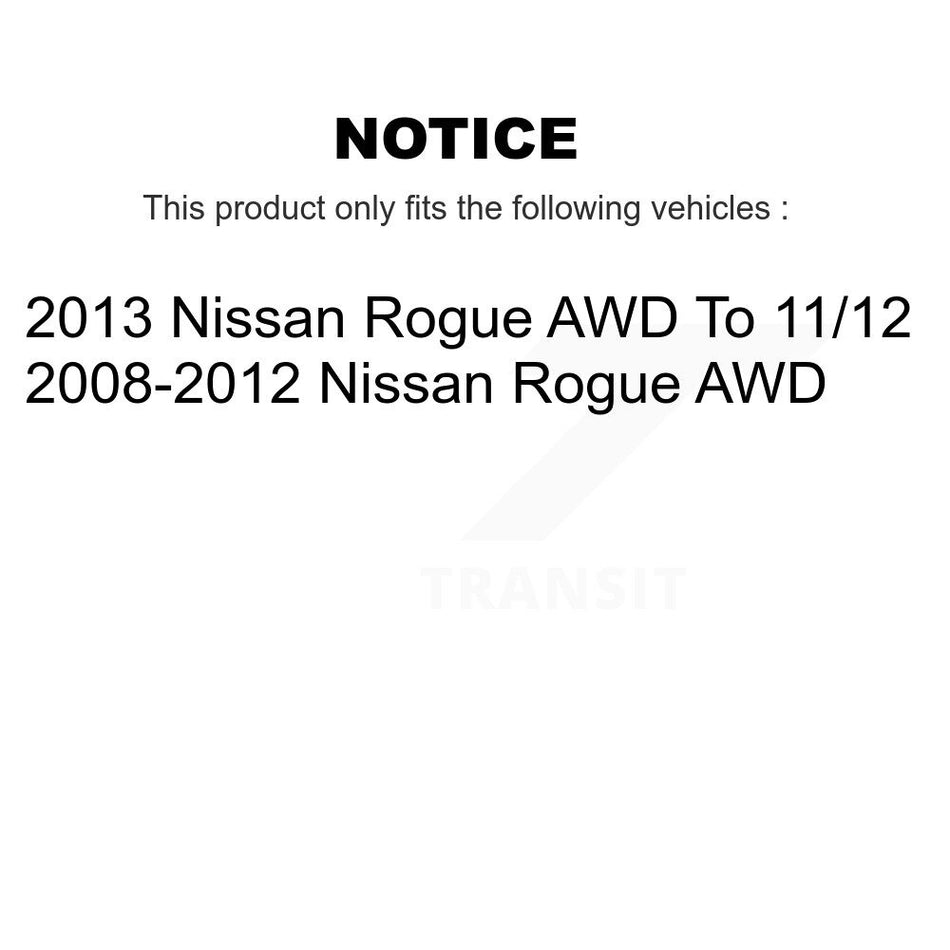 Front Rear Wheel Bearing & Hub Assembly Kit For 2008-2013 Nissan Rogue AWD K70-101269