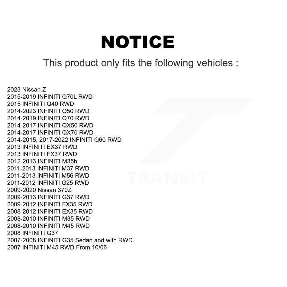 Front Rear Wheel Bearing & Hub Assembly Kit For INFINITI G37 Q50 G35 Nissan 370Z QX50 EX35 M37 QX70 FX35 G25 Q60 Q70 Q40 Q70L M35 M56 M45 EX37 M35h K70-101282