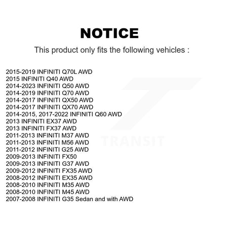 Front Rear Wheel Bearing Hub Assembly Kit For INFINITI Q50 G37 QX50 EX35 G35 Q60 FX35 M37 K70-101283