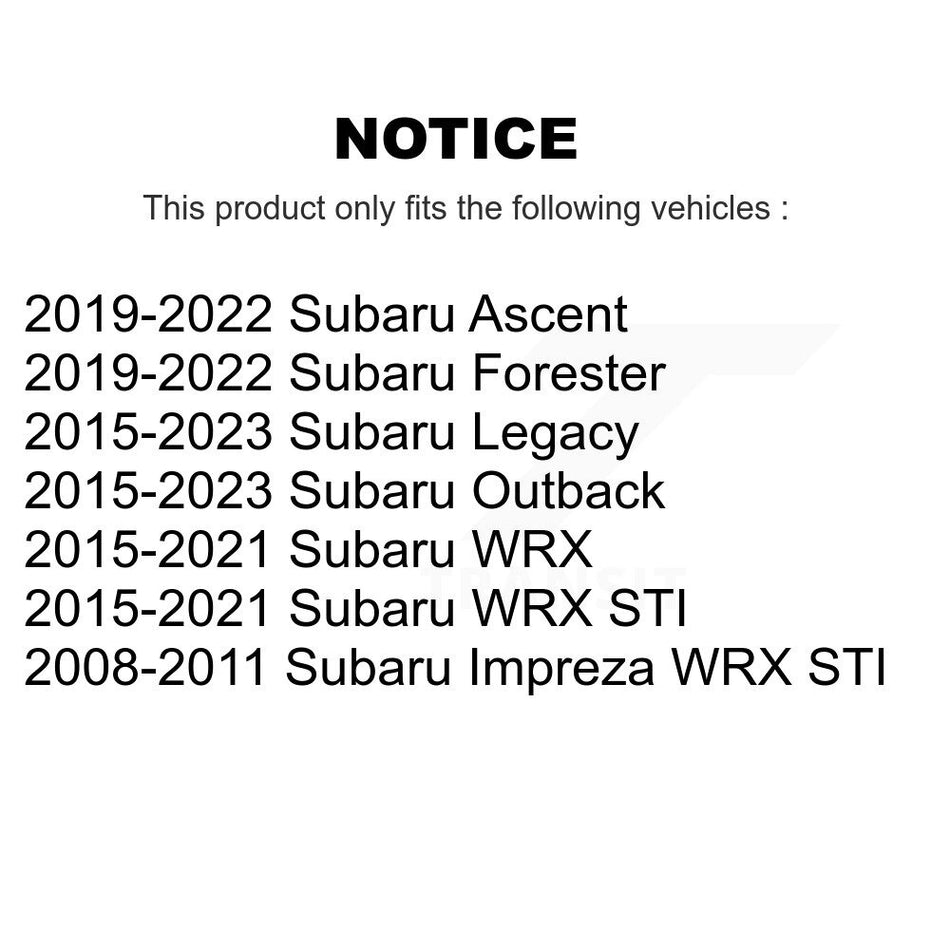 Front Rear Wheel Bearing & Hub Assembly Kit For Subaru Outback Legacy Forester WRX Ascent STI K70-101358