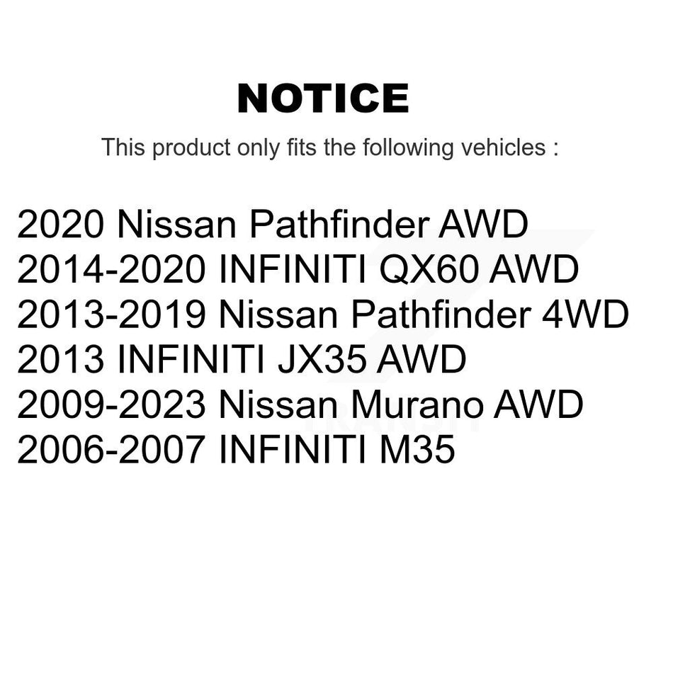 Rear Wheel Bearing And Hub Assembly Pair For Nissan Pathfinder Murano INFINITI QX60 JX35 K70-101384