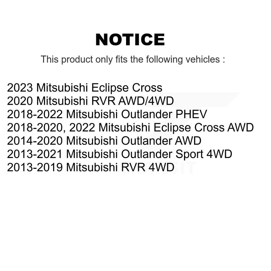 Rear Wheel Bearing And Hub Assembly Pair For Mitsubishi Outlander Sport Eclipse Cross RVR PHEV K70-101390