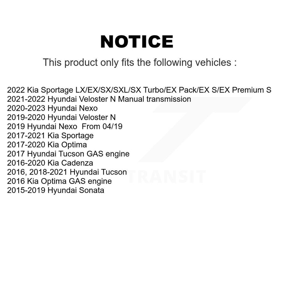 Front Wheel Bearing And Hub Assembly Pair For Hyundai Sonata Kia Tucson Optima Sportage Cadenza Veloster N Nexo K70-101410