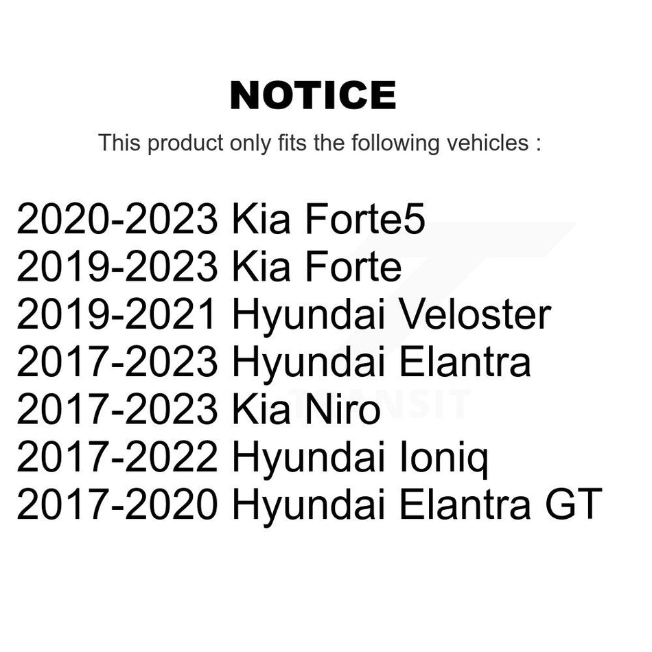 Front Wheel Bearing And Hub Assembly Pair For Hyundai Elantra Kia Niro Ioniq GT Veloster N K70-101486