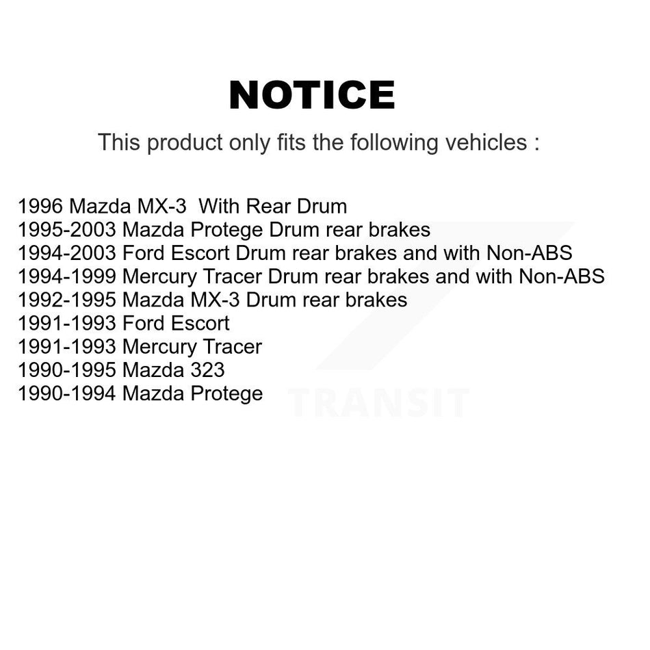 Front Rear Wheel Bearing And Hub Assembly Kit For Ford Escort Mazda Protege Mercury Tracer MX-3 323 K70-101536