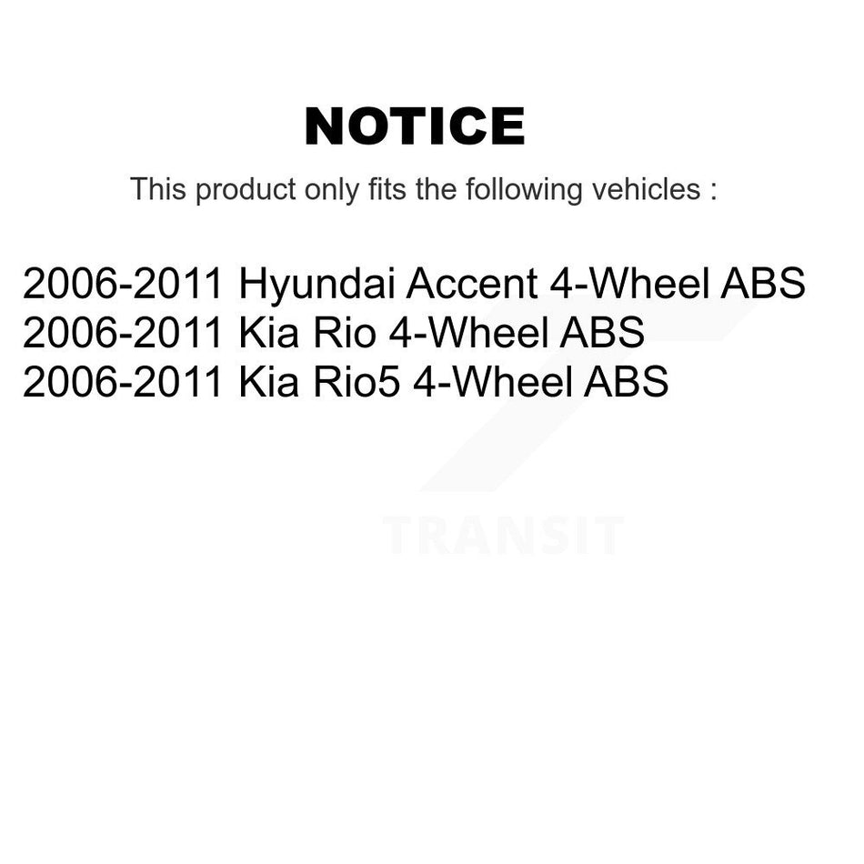 Front Rear Wheel Bearing And Hub Assembly Kit For Hyundai Accent Kia Rio Rio5 K70-101569