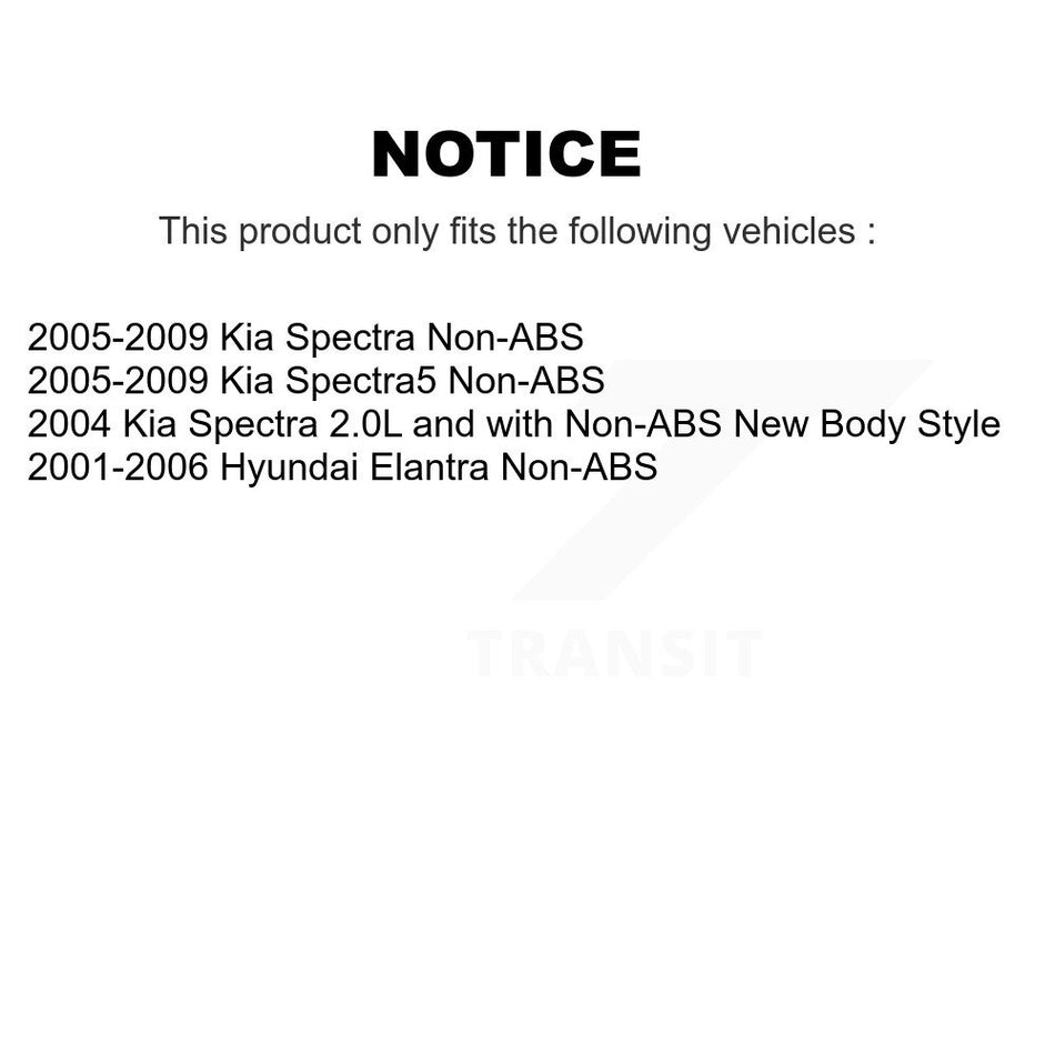 Front Rear Wheel Bearing And Hub Assembly Kit For Hyundai Elantra Kia Spectra Spectra5 Non-ABS K70-101615