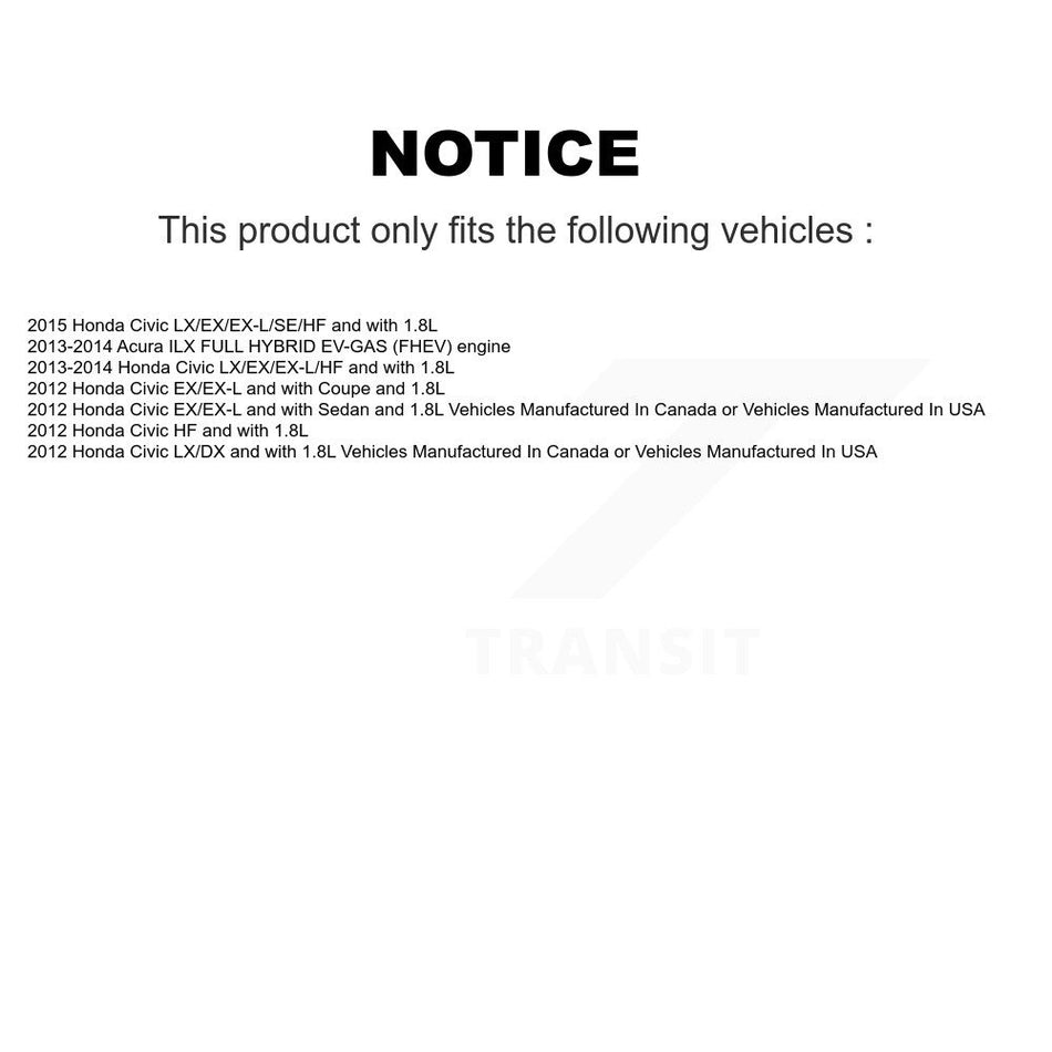 Front Rear Wheel Bearing And Hub Assembly Kit For Honda Civic K70-101628