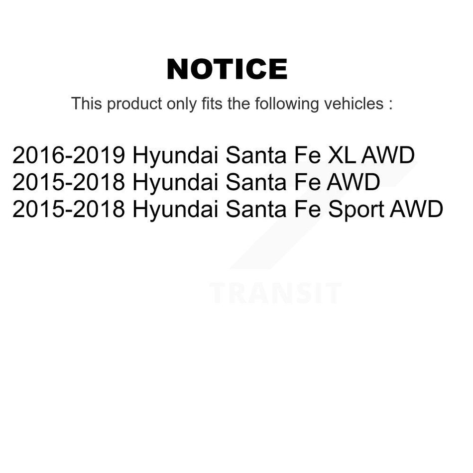 Front Rear Wheel Bearing & Hub Assembly Kit For Hyundai Santa Fe Sport XL AWD K70-101710