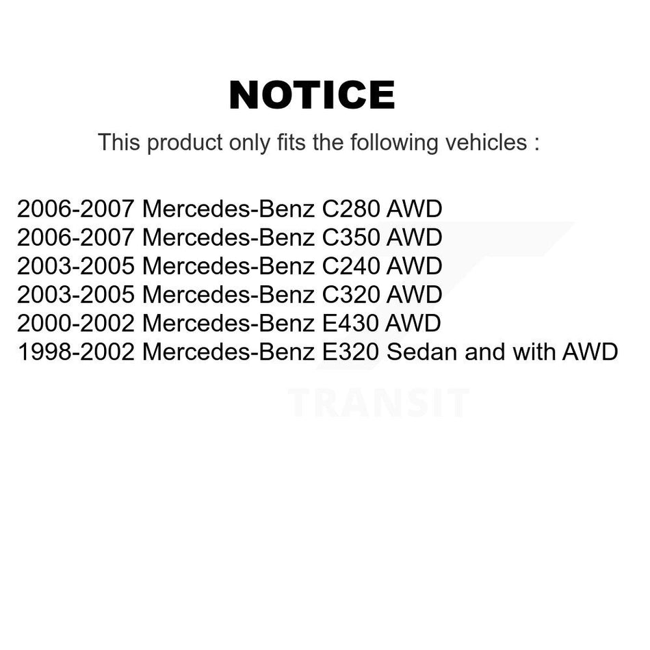Front Rear Wheel Bearing Kit For Mercedes-Benz E320 C240 C280 C320 E430 C350 K70-101724
