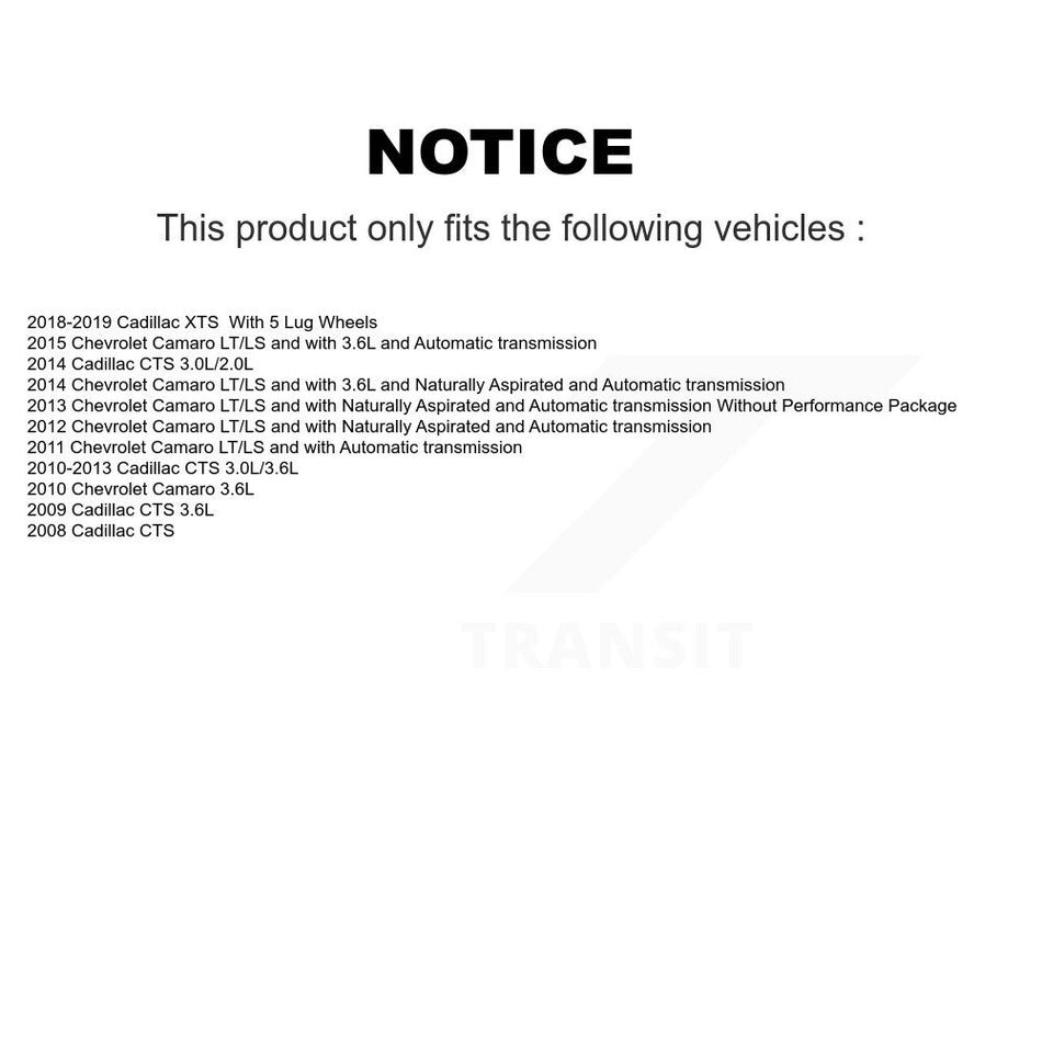 Front Rear Wheel Bearing & Hub Assembly Kit For Chevrolet Camaro Cadillac CTS Impala XTS K70-101737